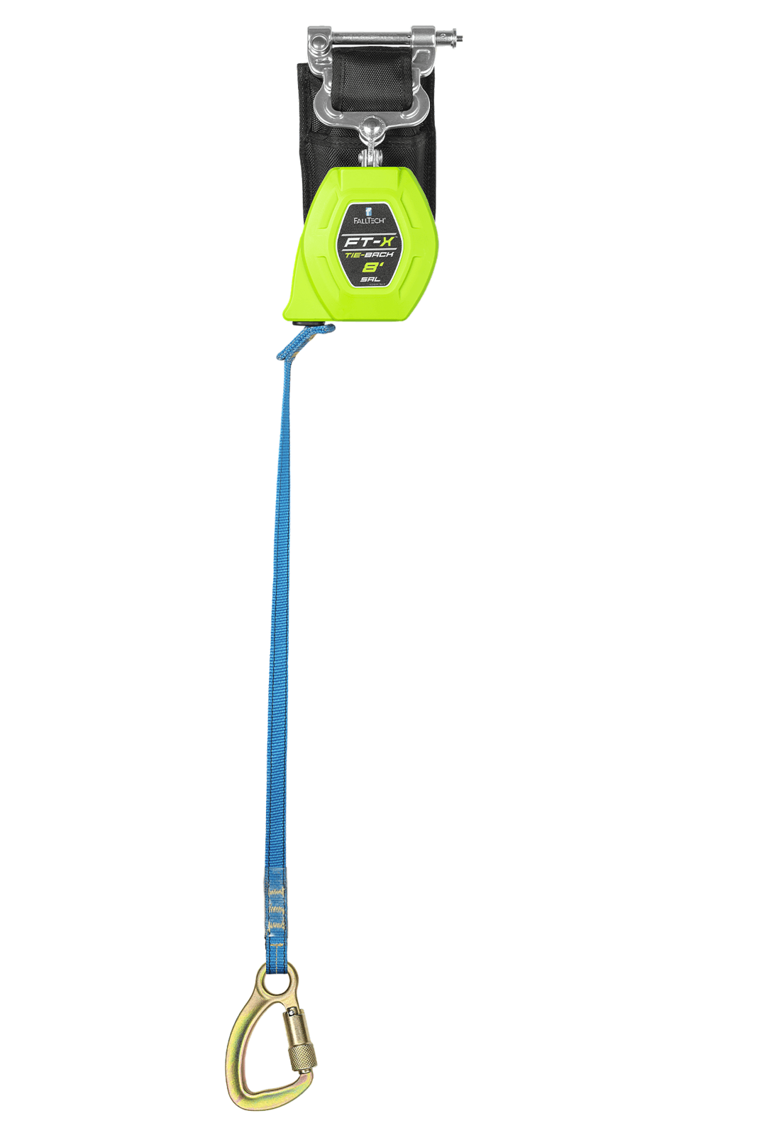 Falltech 8' FT-X Web Tie-Back Class 1 Personal SRL-P, Single-leg with Steel 5k Carabiner (ANSI)