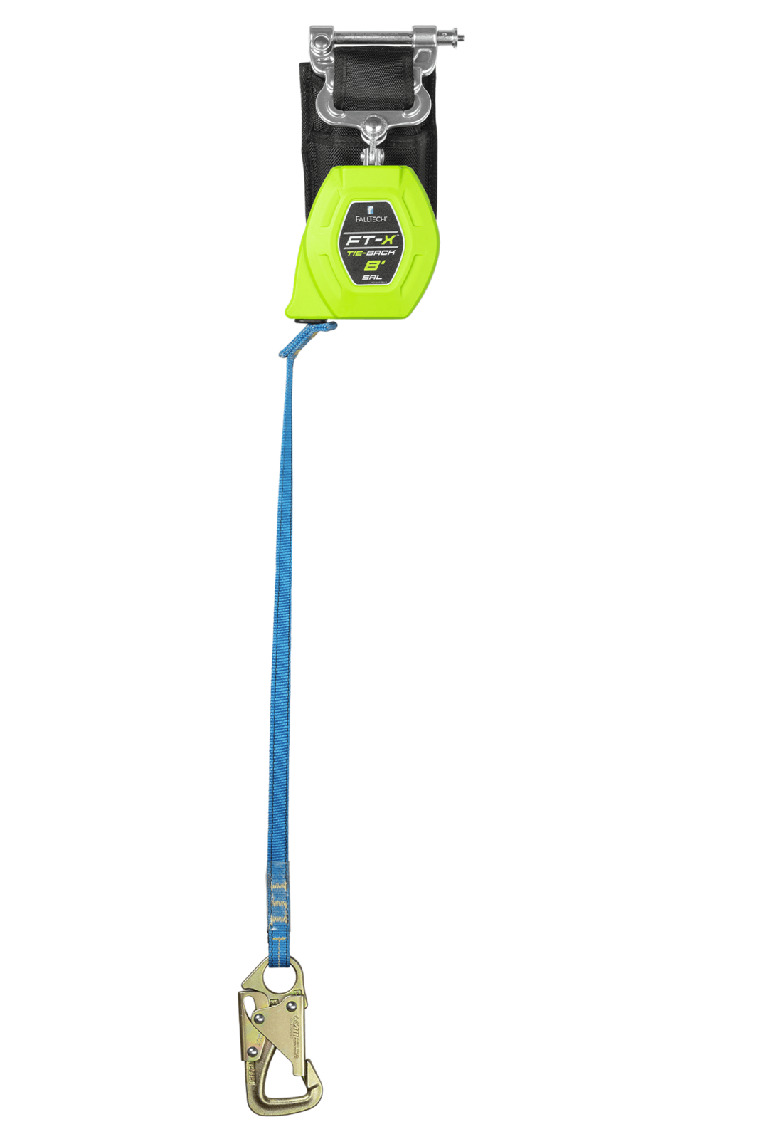 Falltech 8' FT-X Web Tie-Back Class 1 Personal SRL-P, Single-leg with Steel 5k Snap Hook (ANSI)