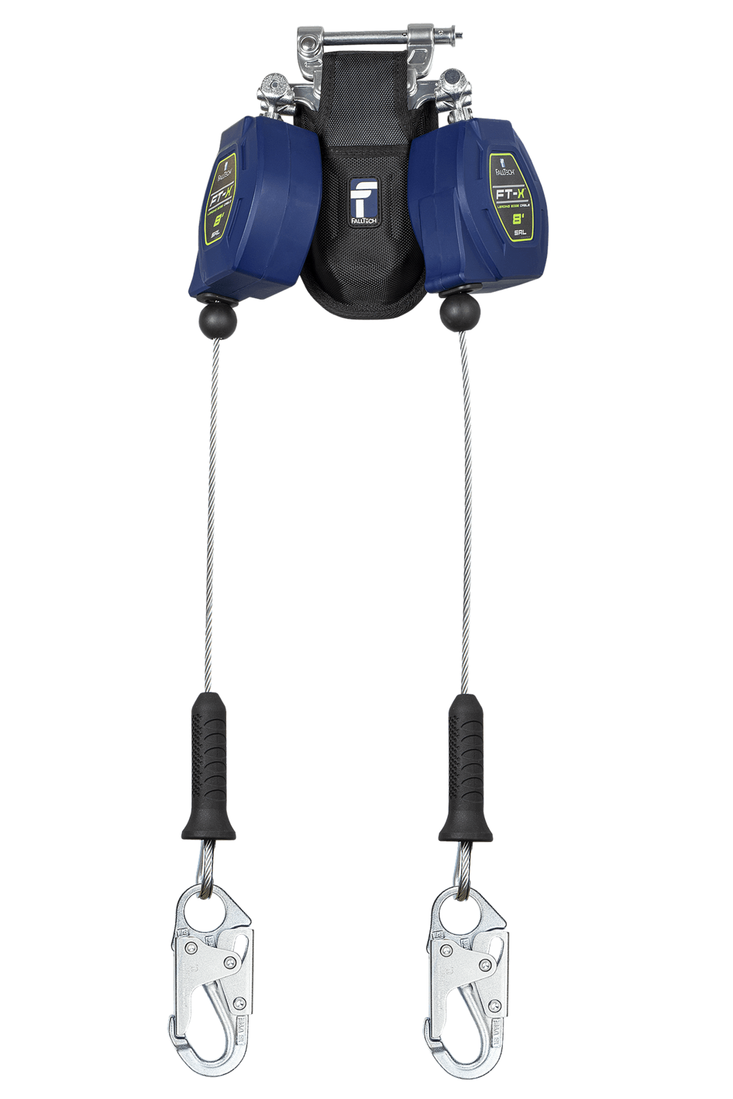 Falltech 8' FT-X Cable Class 2 Leading Edge Personal SRL-P, Twin-leg with Steel Snap Hooks with SpeedLink (ANSI/CSA)