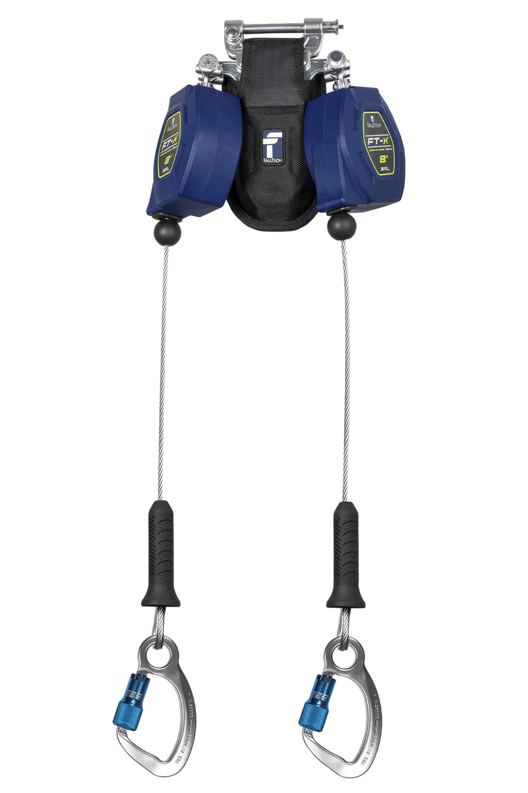 Falltech 8' FT-X Cable Class 2 Leading Edge Personal SRL-P, Twin-leg with Aluminum CE Carabiners with SpeedLink (ANSI/CSA)