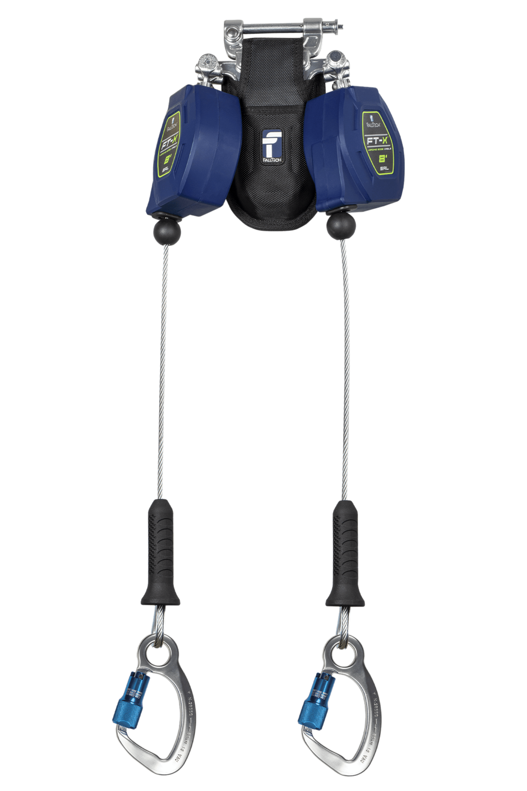 Falltech 8' FT-X Cable Class 2 Leading Edge Personal SRL-P, Twin-leg with Aluminum CE Carabiners with SpeedLink (ANSI/CSA)