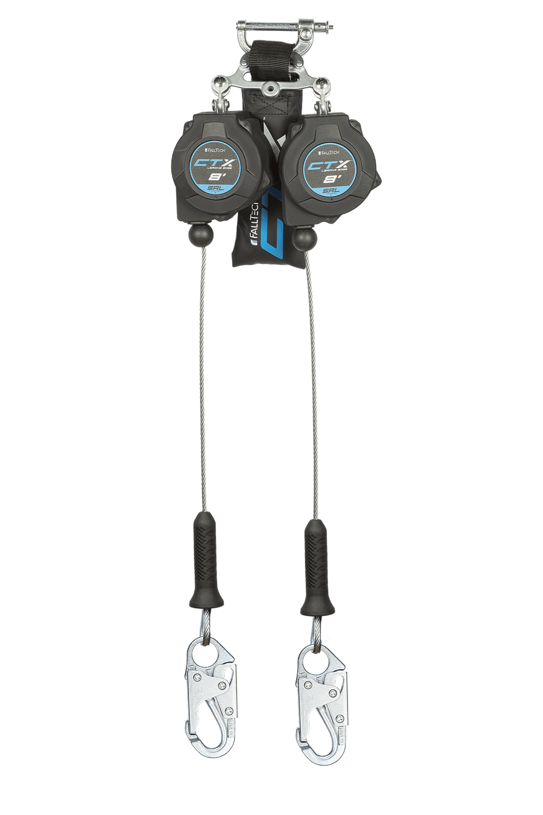 Falltech 8' CTX Cable Class 2 Leading Edge Personal SRL-P, Twin-leg with Steel Snap Hooks (ANSI/CSA)