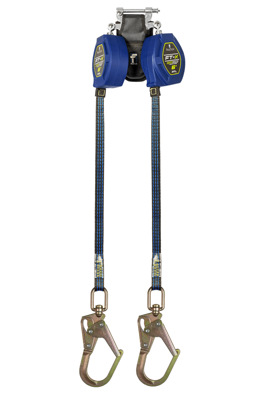 Falltech 6' FT-X EdgeCore Class 2 Leading Edge Personal SRL-P, Twin-leg with Steel Swivel Mini Rebar Hooks (ANSI/CSA)