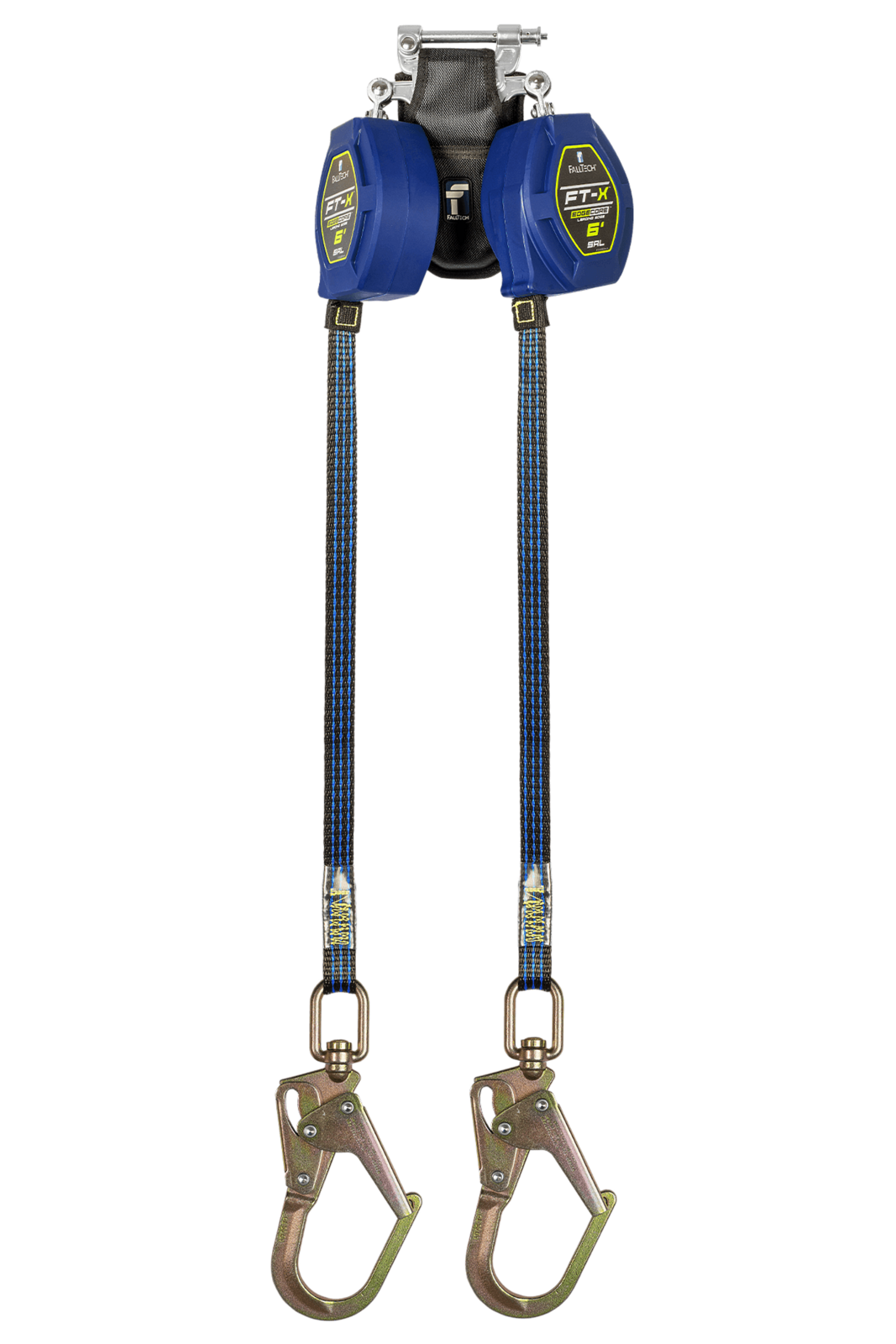 Falltech 6' FT-X EdgeCore Class 2 Leading Edge Personal SRL-P, Twin-leg with Steel Swivel Mini Rebar Hooks (ANSI/CSA)