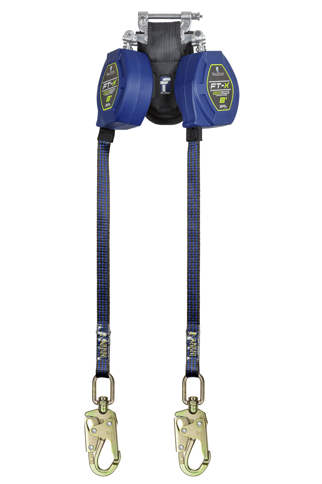 Falltech 8' FT-X EdgeCore Class 2 Leading Edge Personal SRL-P, Twin-leg with Steel Swivel Snap Hooks with SpeedLink (ANSI/CSA)