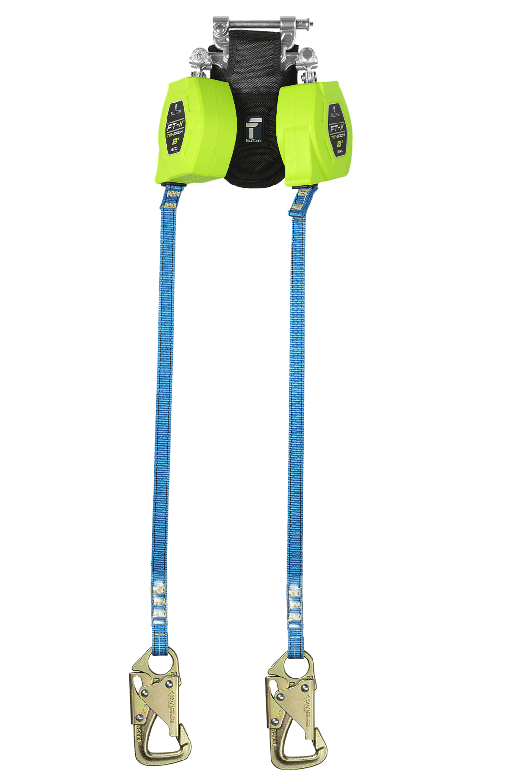 Falltech 8' FT-X Web Tie-Back Class 1 Personal SRL-P, Twin-leg with Steel 5k Snap Hook with SpeedLink (ANSI)