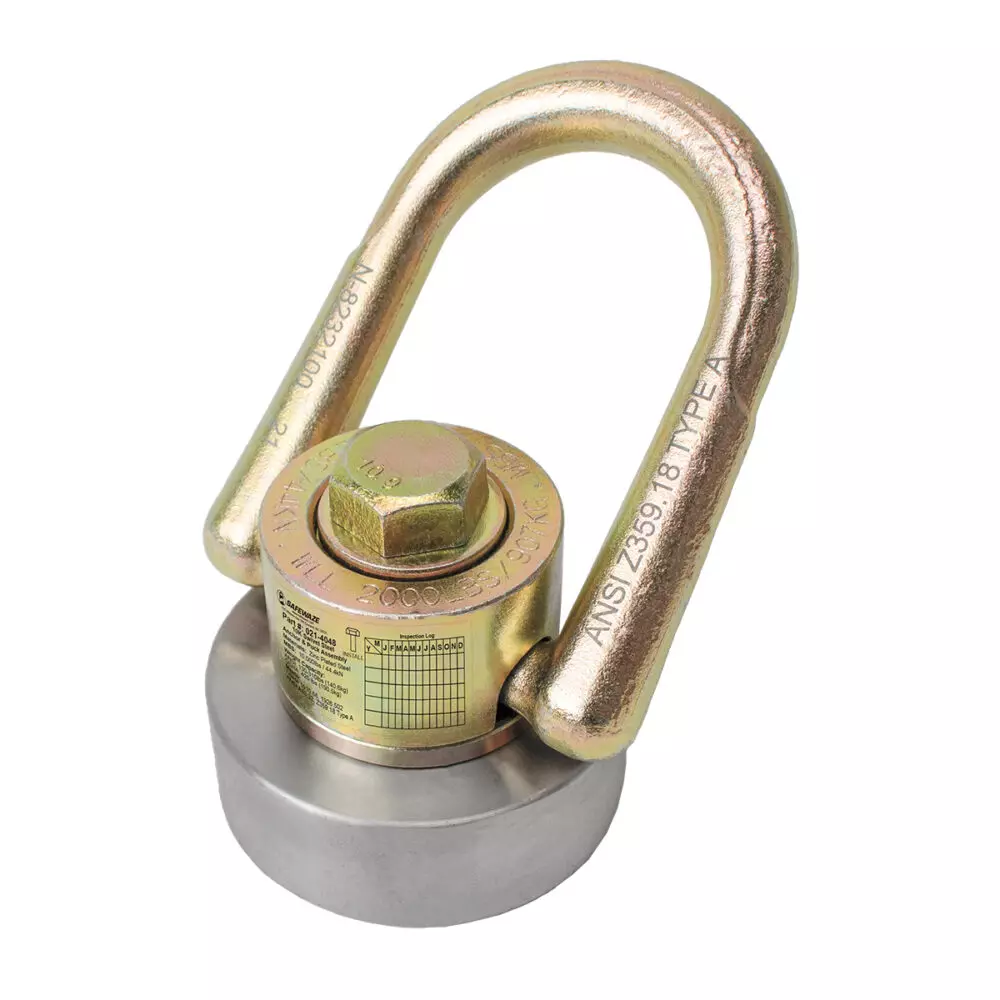 Safewaze 10K Swivel Steel Anchor & Puck Assembly