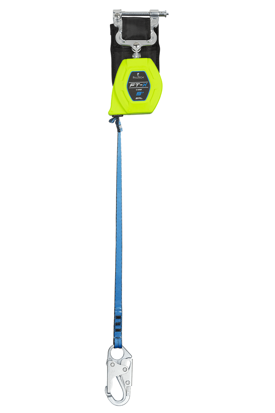Falltech 9' FT-X Web Class 1 SRL-P, Single-Leg with Steel Snap Hook (ANSI)