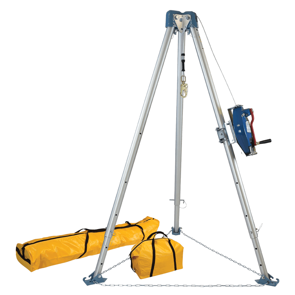 Falltech 11' Confined Space Tripod System with 60' Galvanized Steel SRL-R